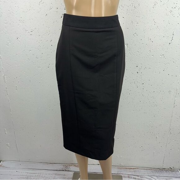 asos size 2 Black Lined Midi Skirt NEW with tags - Picture 1 of 14